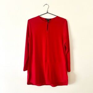 Ralph Lauren Red Modest Long-sleeved Tunic Blouse Size M